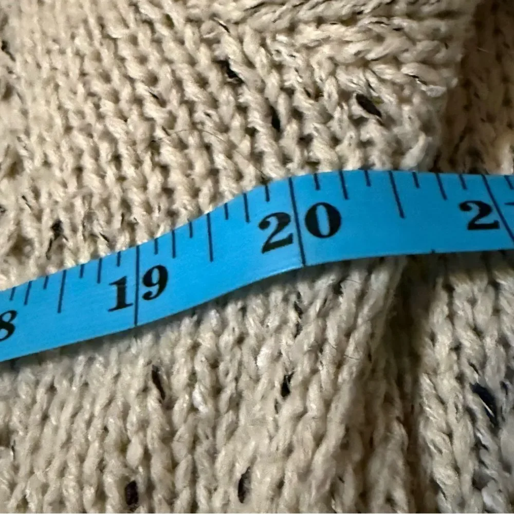 Listicle Cable Knit open front long cardigan in tan color acrylic/mohair s/m